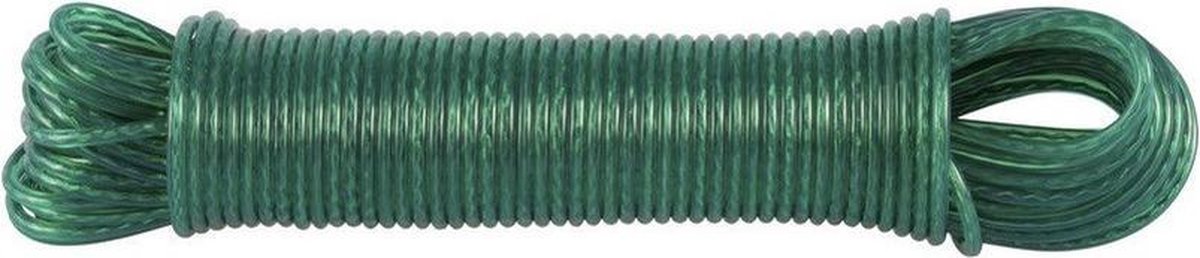 2x stuks waslijndraad / waslijndraden staal groen - 30 meter - drooglijn voor wasgoed - waslijn / waslijnen