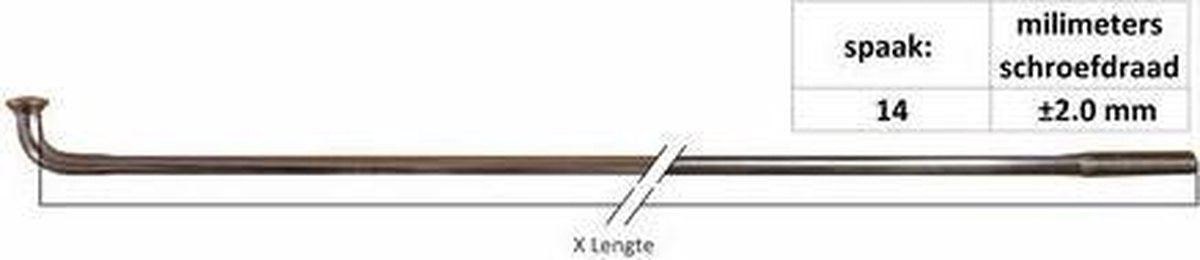 Spaak 14-280L RVS race met nippel p/100
