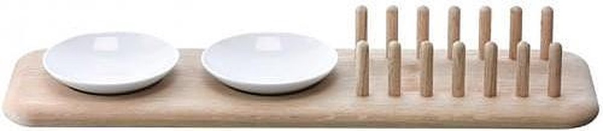 LSA Dine Toast Standaard - Met 2 Schaaltjes - Wit