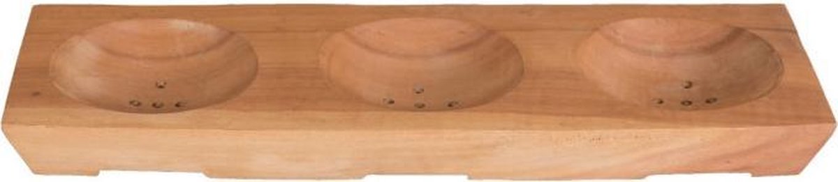 Houder van Mahonie Hout voor 3 Shampoo Bars