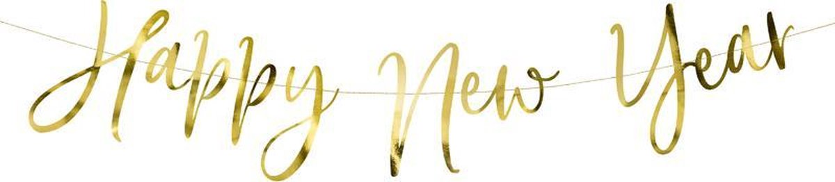 Happy New Year gouden slinger - 2 meter