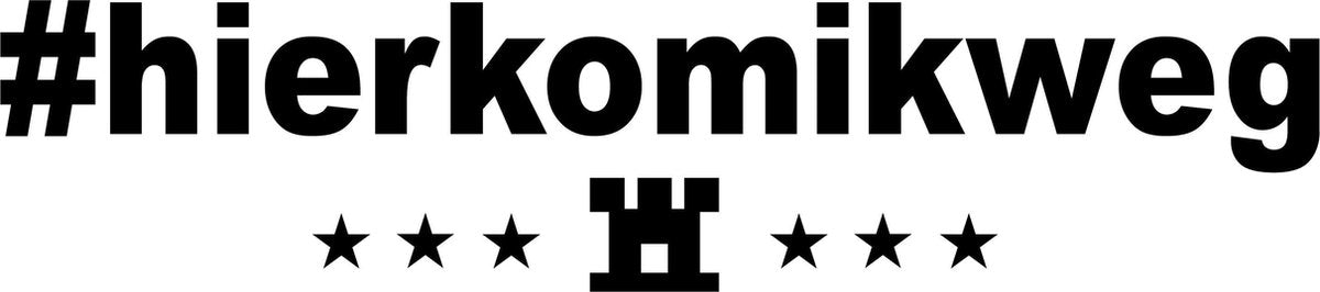 Auto sticker #hierkomikweg Drenthe | Zwart | Stickertoko.nl