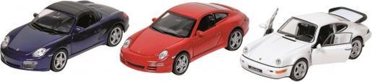 Modelauto Porsche 12 cm  blauw
