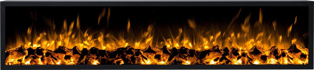 Design4AlleZ Elektrische inbouw sfeerhaard smal 182x40x18 cm - Zwart