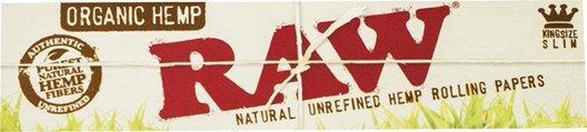 Raw King Size Slim Organic Hemp Rolling Papers  - 50 Packs