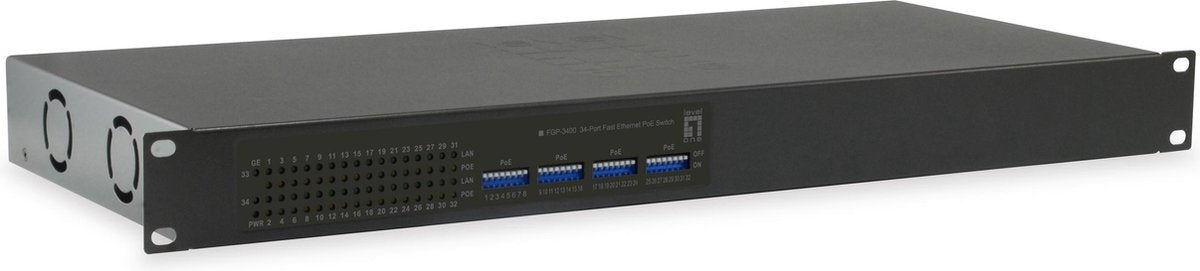 LevelOne FGP-3400W380 Unmanaged Fast Ethernet (10/100) Zwart Power over Ethernet (PoE)