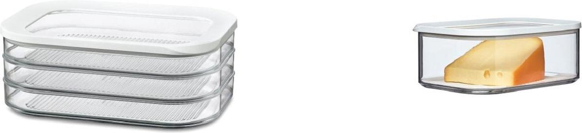 MEPAL Voordeelset Kaasdoos en Vleesbox 3 laags