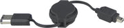 DELTACO RCF-101 Oprolbare Firewire-kabel 6-pins-4-pins connectoren - 80cm - Zwart
