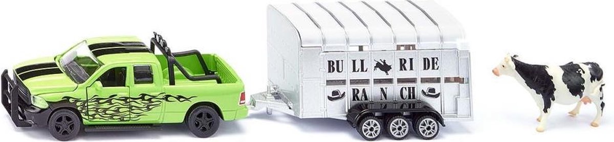Siku 1998 RAM 1500 met Vee-Aanhanger en Koe
