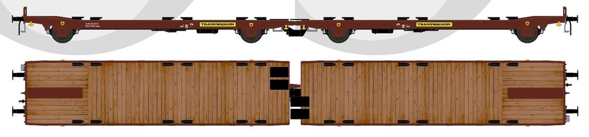 Nme - Vlakwagen Laads/laaps Twa 1060 Bruin (Nme530652) - modelbouwsets
