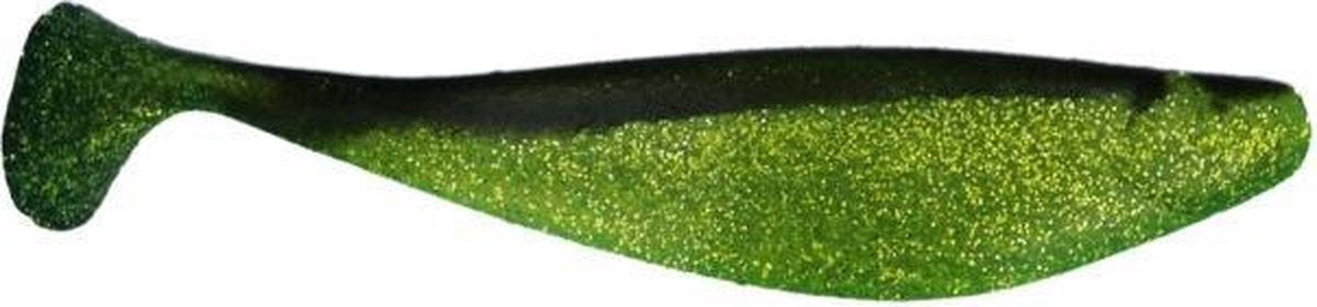 Shad 15 cm 6 inch chartreuse shine black back