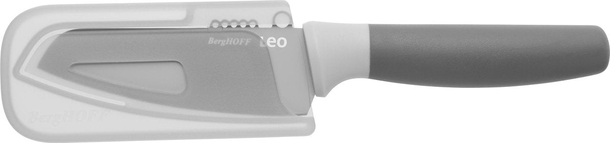 Berghoff - Groentemes - met zester - grijs - 11 cm - Leo line- RVS