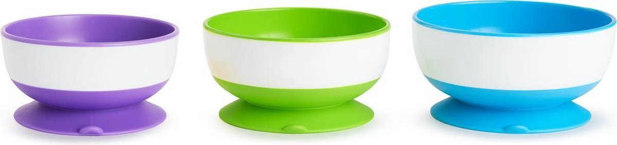 Munchkin Eet Kommen - Met zuignappen - 3 Stuks - Paars/Groen/Blauw