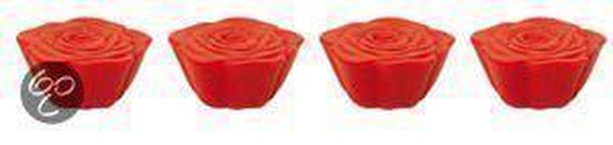 Zak!Designs Onderzetter - Voor Pannen - Bloem - Rood - Set van 4 stuks