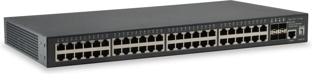 LevelOne GEL-5261 Managed L3 Gigabit Ethernet (10/100/1000) Zwart