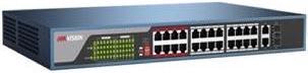 Hikvision Digital Technology DS-3E0326P-E netwerk-switch Unmanaged Fast Ethernet (10/100) Zwart 1U Power over Ethernet (PoE)