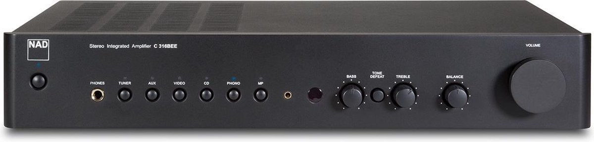 NAD C 316BEE V2 Geïntegreerde stereo versterker - 2x 40W - Zwart