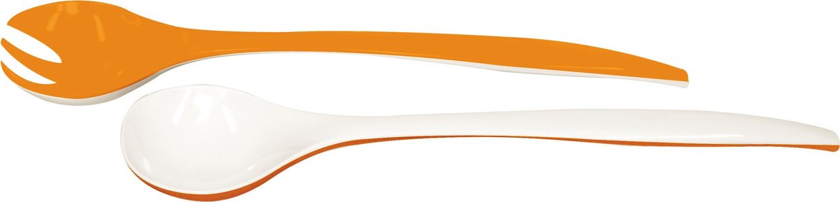 Zak!Designs Twotone Saladebestek - Melamine - 32 cm - Coral/Wit