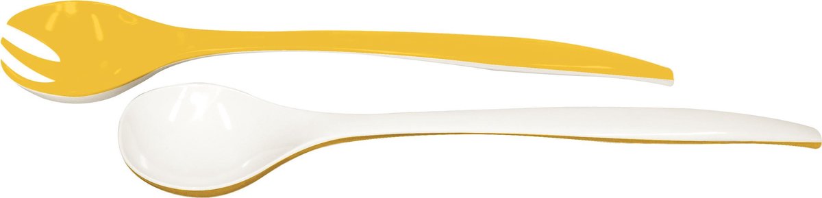 Zak!Designs Twotone Saladebestek - Melamine - 32 cm - Geel/Wit