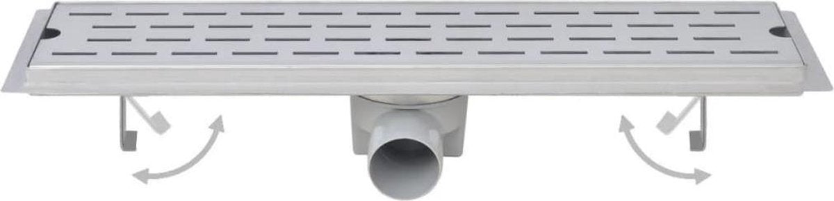 vidaXL Doucheafvoer 2 st rechthoekig lijn 630x140 mm roestvrij staal
