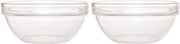 2x Salade schaaltjes/slakommetjes van glas 12 cm - Schalen en kommen - Keuken accessoires