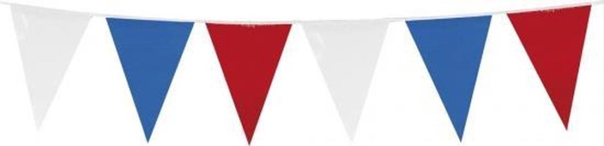 Vlaggenlijn 10 meter 2 x punt vlaggenlijn - Rood/Wit/Blauw - Vlaggenlijn punt vlag ongeveer 10 meter