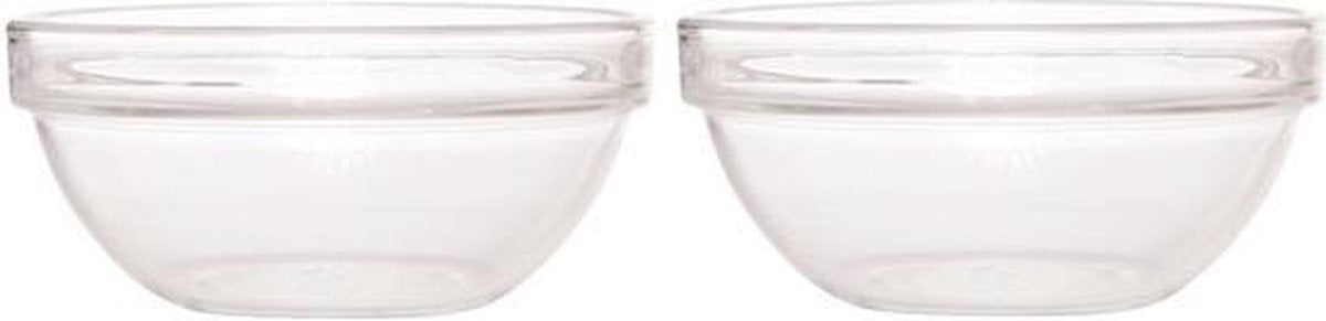 2x Salade schalen/slakommen van glas 29 cm - Schalen en kommen - Keuken accessoires