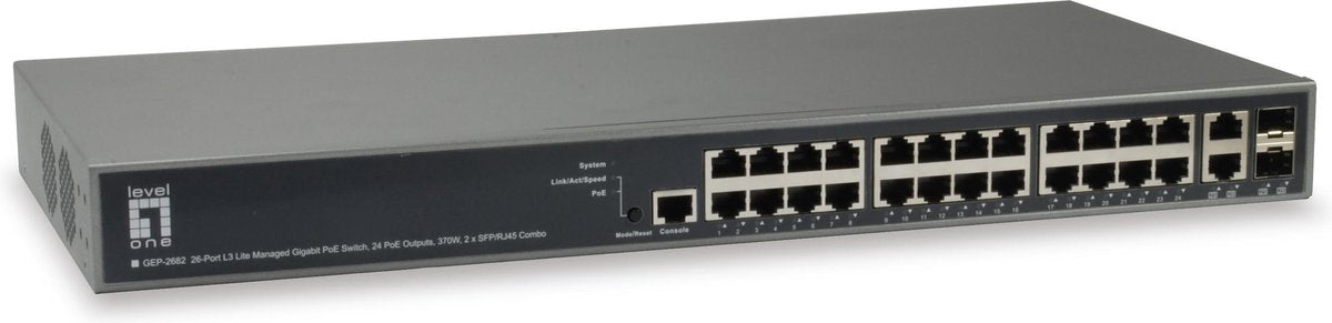 LevelOne GEP-2682 Managed L3 Gigabit Ethernet (10/100/1000) Power over Ethernet (PoE)