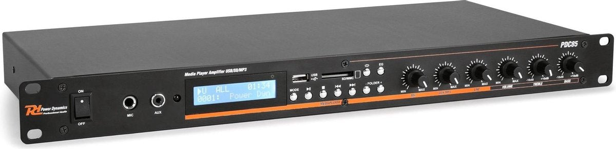 Power Dynamics PDC85 Media Speler BT/USB met versterker