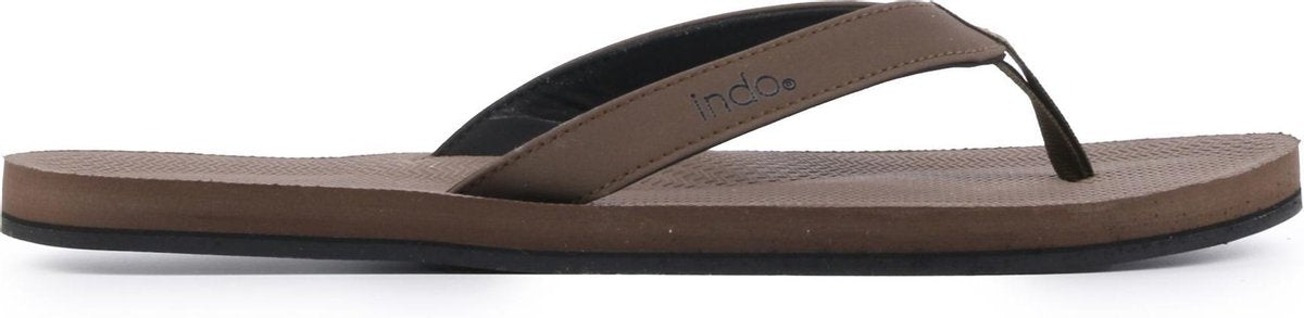 Indosole Mannen Rubber  Slippers / Herenschoenen Essential - Bruin - Maat 47/48