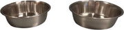 Huisdierspeciaalzaak. 2 RVS voer-drinkbakjes voor kat of kleine hond. 12 cm