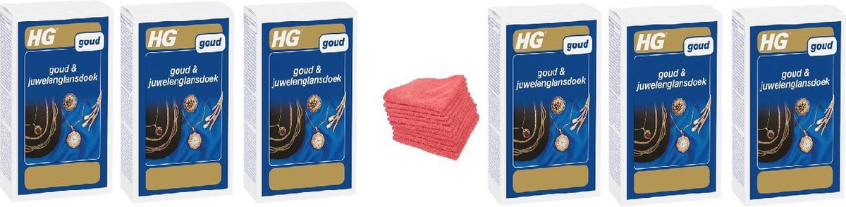 HG goud & juwelenglansdoek Doos 6 Stuks + 10 Microvezeldoeken