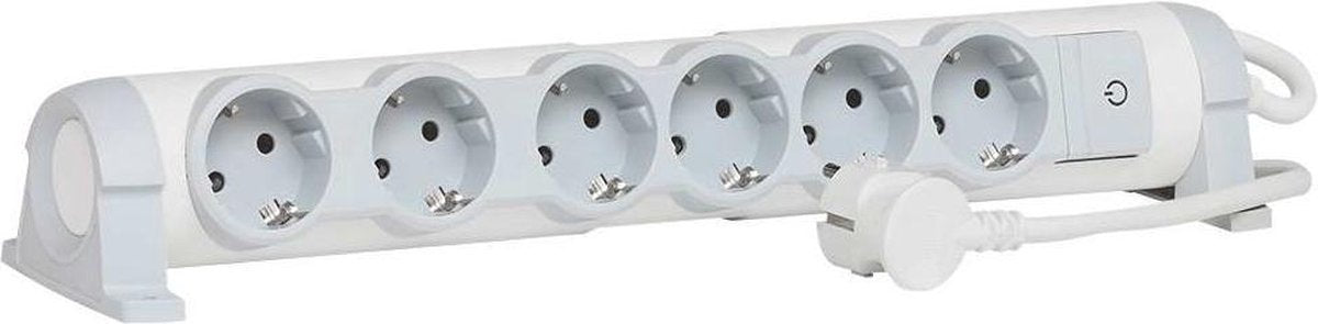 Legrand 694636 Stekkerdoos met schakelaar 6-voudig Wit