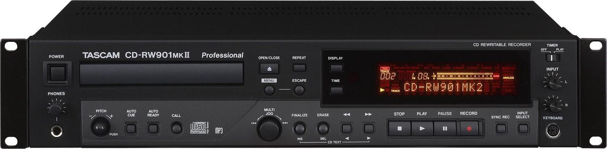 Tascam CD-RW901MKII Personal CD player Zwart cd-speler