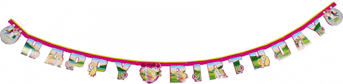 Tib Feestslinger Barbie 165 Cm Karton Roze/geel