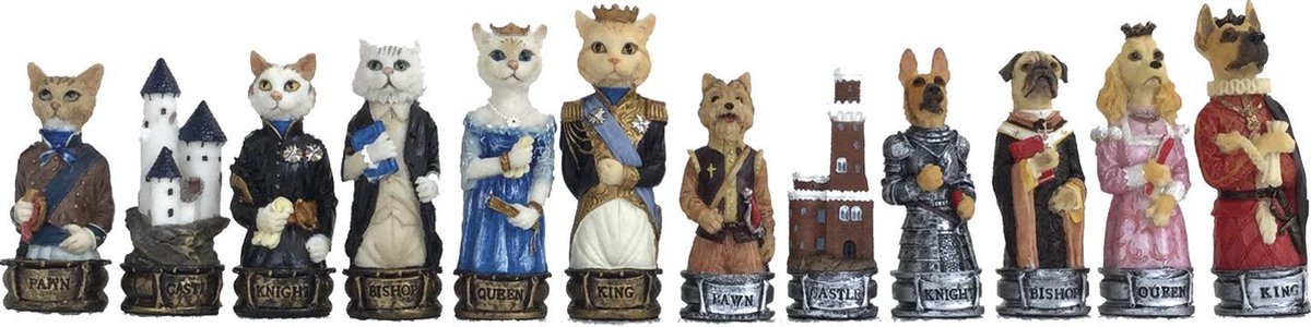 Honden vs Katten - Schaakstukken