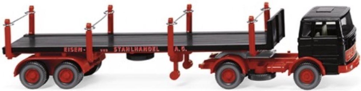 WIKING Mercedes Benz 1620 Rungensattelzug 'Eisen- und Stahlhandel A.G.' schaalmodel 1:87