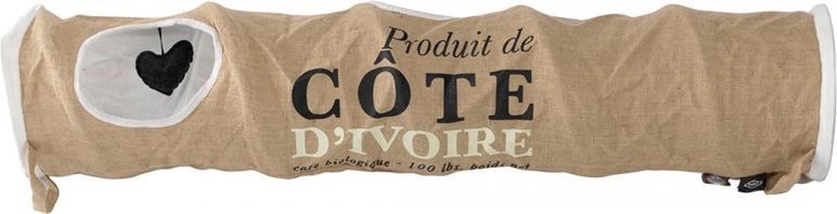D&D Homecollection cat tunnel cote d ivoire jute 120x25x25CM
