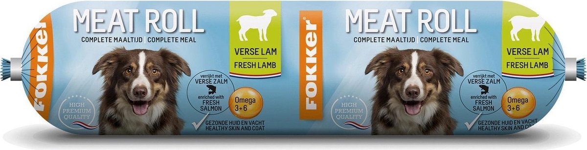 Fokker Dog Meat Roll 350 g - - Lam