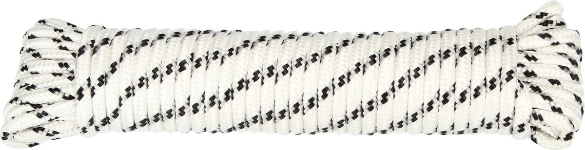Coloured Rope Lichtgevend Wit Touw - 6mm - 15m - Gevlochten | Stevige Touwen voor Binnen en Buiten | Bestand Tegen Schuren en Rotting