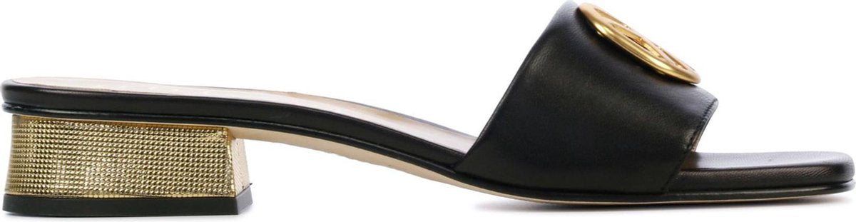 Unisa Vrouwen Leren  Slippers / Damesschoenen Doses - Zwart - Maat 40