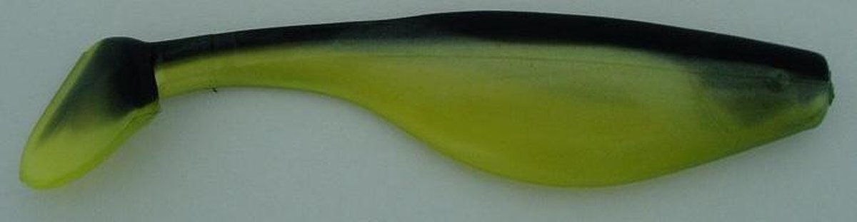 Shad 7 cm 3 inch black chartreuse pearl