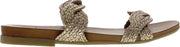 Tango | Mila 516-c platino gold leather braided straps slippers - cognac sole | Maat: 41