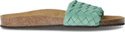 Manfield - Dames - Blauwe slippers met gevlochten band - Maat 39