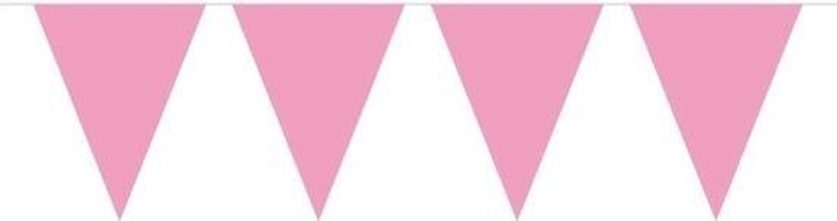 2x Mini vlaggenlijn / slinger - 350 cm - baby roze - babyshower / geboorte meisje