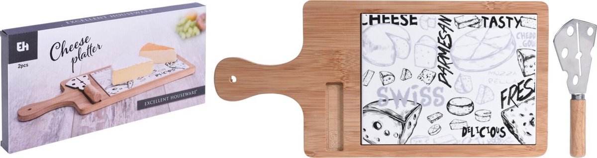 Kaasplank bamboe met kaasmes