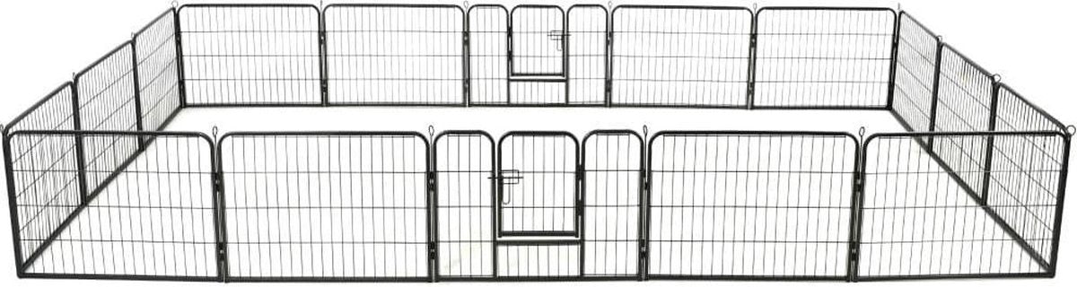 Medina Hondenren met 16 panelen 60x80 cm staal zwart