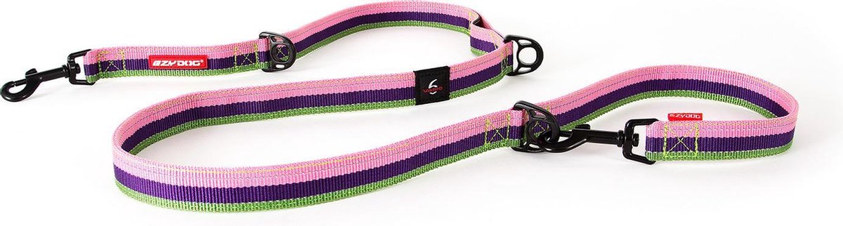 EzyDog Vario 6 - Hondenlijn / riem - 25mm breed - Bubblegum