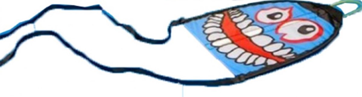Monster Kite vlieger - Blauw / Rood - Kunststof - l 20 x h 25 cm