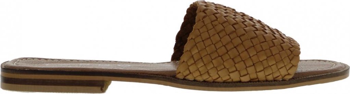 Tango | Lana 1-b cognac woven slipper - natural outsole | Maat: 37